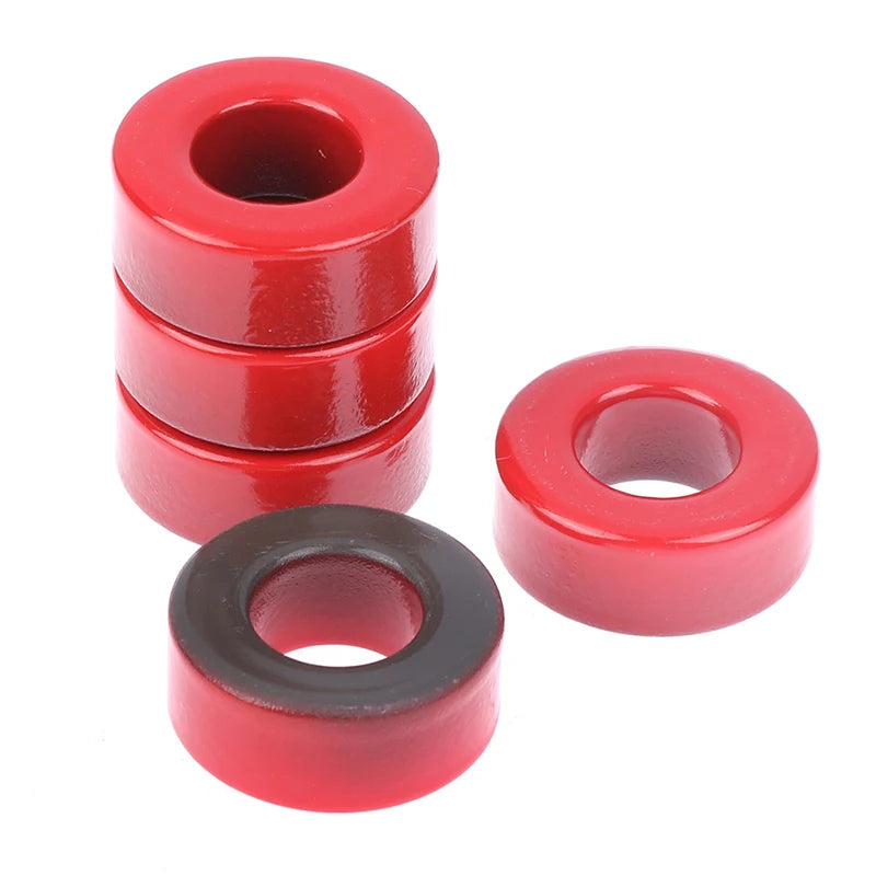 Núcleo Ferrita Toroide T106-2 Rojo (Baja Permeabilidad) 27x14x11mm - Lote 5 Piezas