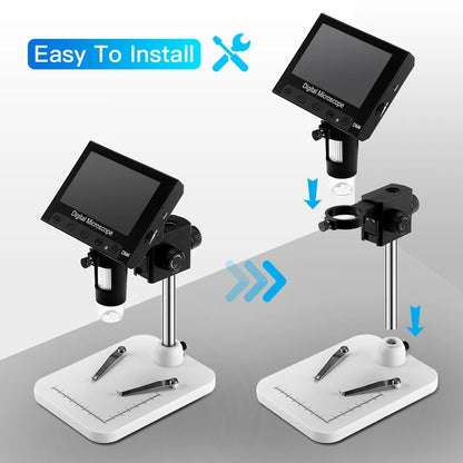 Elikliv EDM4 4.3" LCD Digital Microscope for Electronic 1000x Coin Magnifier Repair Microscope with LED Lights for PC Windows
