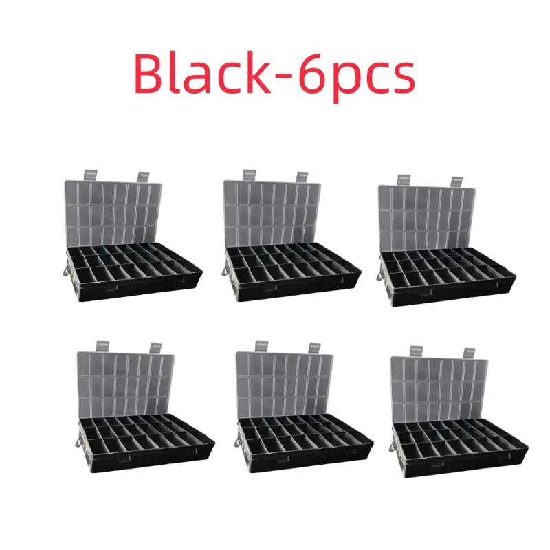 Caja Almacenamiento Plástico Compartimentos (24 Rejillas) Organizador Joyería/Pendientes/Cuentas/Tornillos Contenedor Hogar