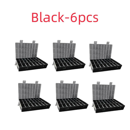 Caja Almacenamiento Plástico Compartimentos (24 Rejillas) Organizador Joyería/Pendientes/Cuentas/Tornillos Contenedor Hogar