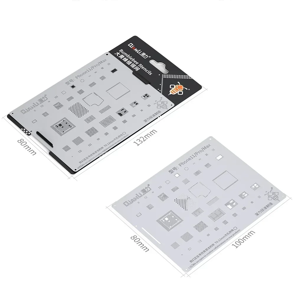QIANLI MEGA-IDEA Black BGA Reballing Stencil Multifunction Universal Net for iPhone 6-16 Pro Max Planting Tin Steel Mesh tools