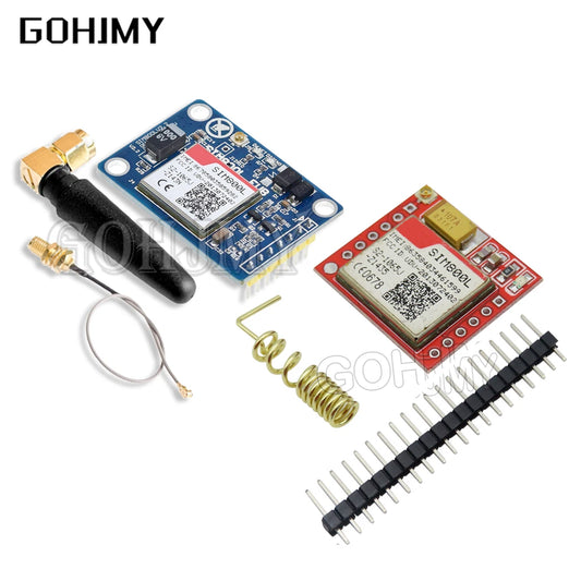 Módulo GSM/GPRS SIM800L (Quad-Band) con Antena PCB y Placa Micro SIM para Arduino (Rojo/Azul)