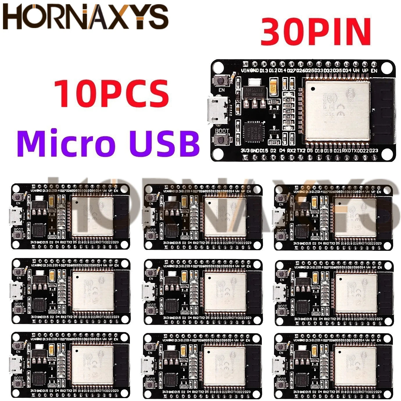 Placa Desarrollo ESP32 (ESP-32/ESP-32S) WiFi + Bluetooth Doble Núcleo Bajo Consumo (Similar ESP8266) (1-10 Unidades)