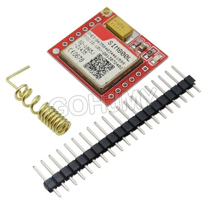 Módulo GSM/GPRS SIM800L (Quad-Band) con Antena PCB y Placa Micro SIM para Arduino (Rojo/Azul)