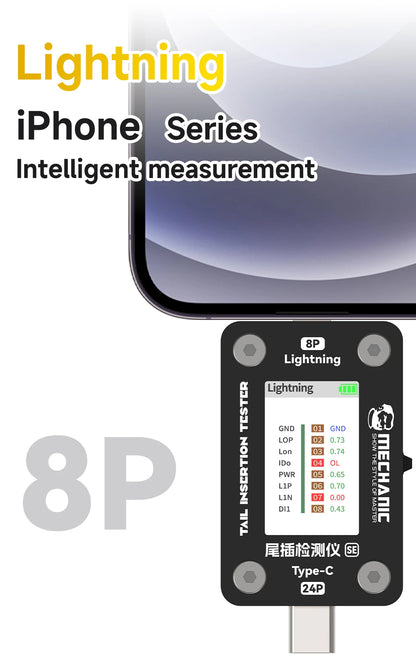 Tester Precisión Inserción Trasera Mechanic T-824SE - Detector Inteligente para Móviles (Digital)