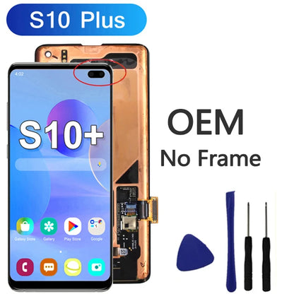 Pantalla LCD Super AMOLED para Samsung Galaxy S10 S10 Puls, montaje de digitalizador con pantalla táctil para Samsung S10 + G973F G975F