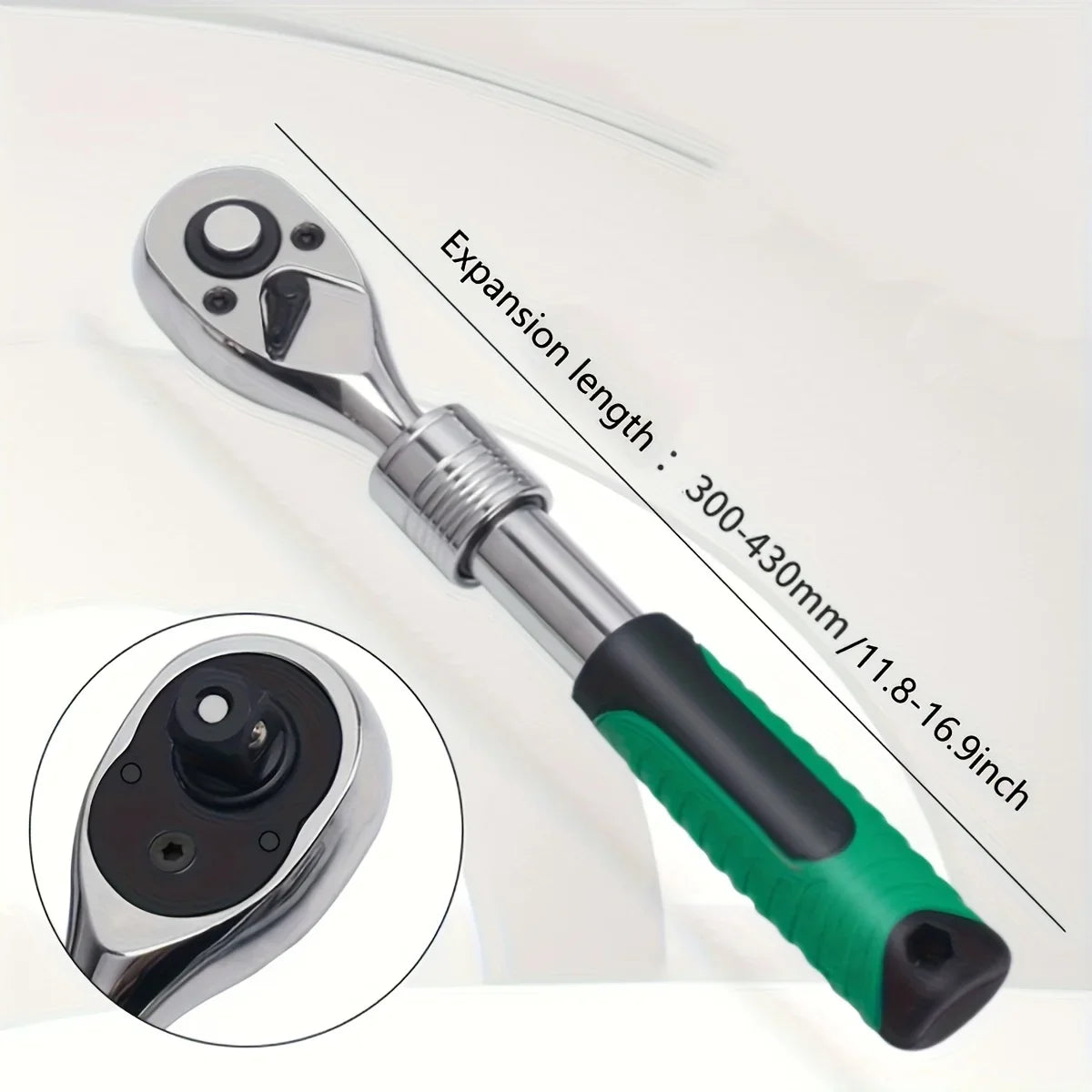 Juego Llaves Vaso Tubo con Ratchet (1/4", 3/8", 1/2") Herramientas Mano para Reparación Auto/Mecánica