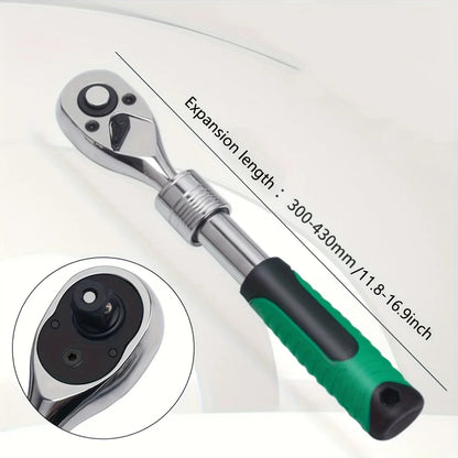 Juego Llaves Vaso Tubo con Ratchet (1/4", 3/8", 1/2") Herramientas Mano para Reparación Auto/Mecánica