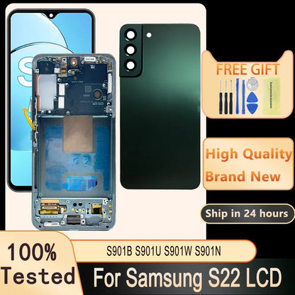 TFT para Samsung Galaxy S22 5G pantalla S901B S901U S901W S901N pantalla LCD reemplazo del ensamblaje del digitalizador de pantalla táctil