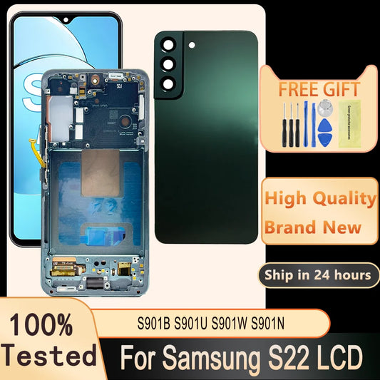 TFT para Samsung Galaxy S22 5G pantalla S901B S901U S901W S901N pantalla LCD reemplazo del ensamblaje del digitalizador de pantalla táctil