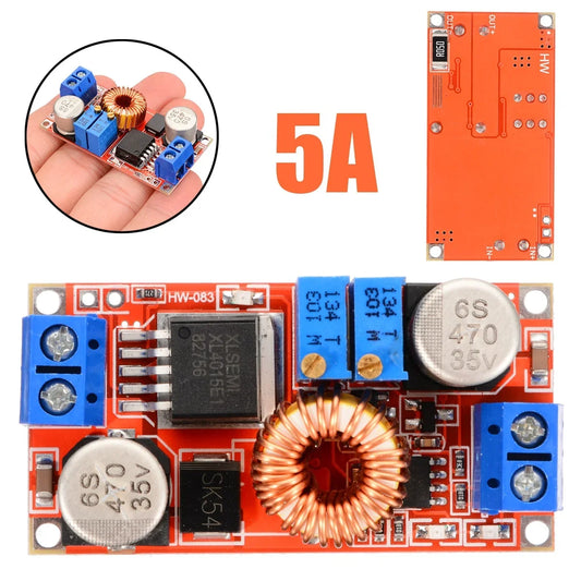Módulo Convertidor Buck DC-DC 5A Ajustable CC/CV Step-Down Regulador Voltaje Placa Carga 5V/12V/24V