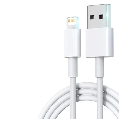 Cargador USB EU Carga Rápida para iPhone 6S-14 Pro Max/Plus/X/XR/XS con Cable Datos USB (1m/1.5m/2m)