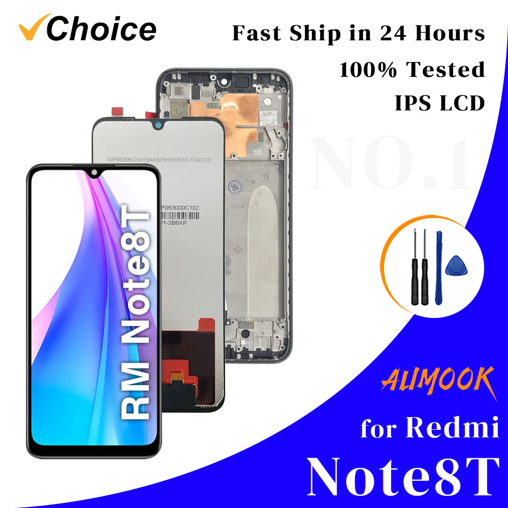 Pantalla IPS LCD 8T con Marco y Digitalizador Táctil para Xiaomi Redmi Note 8T