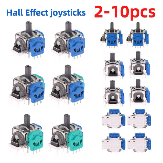 Joystick Analógico 3D Efecto Hall de Repuesto para Control PS5/PS4/Xbox Series/One S/X (2-10 Unidades)