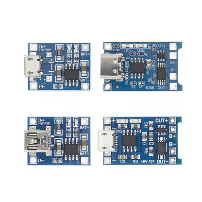 Lote 10 Pcs Módulo Cargador Batería Litio TP4056 5V 1A 18650 con Protección Dual 1A Li-ion