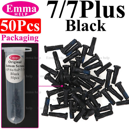 Tornillos Inferiores Pentalobe para iPhone 7-15 Pro Max/XS/XR (Reparación Tapa Trasera/Dock Carga) (50 Unidades)