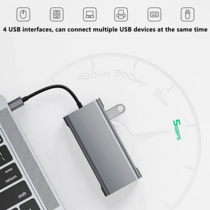 Hub USB-C Docking Station 11-en-1 Tipo-C a HDMI 4K, VGA, RJ45, PD 100W, USB para PC Accesorios Computador