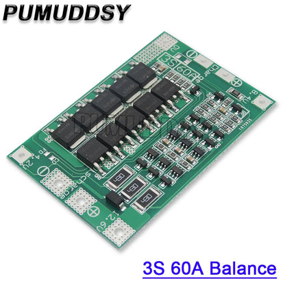 6A 8A 10A 20A 25A 30A 40A 60A 3S Li ion Lithium Battery 18650 Charger PCB BMS Protection Board For Drill Motor Lipo Cell Module