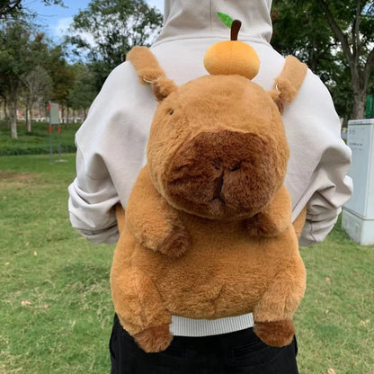 Mochila Peluche Capibara Kawaii Bolso Hombro/Mini Morral Muñeco Peludo Regalo
