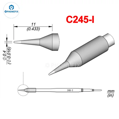 Puntas Cautín Soldador PHONEFIX Serie C245/C470 para Estación JBC / Mango Universal T245/T470 (Reparación PCB/IC)