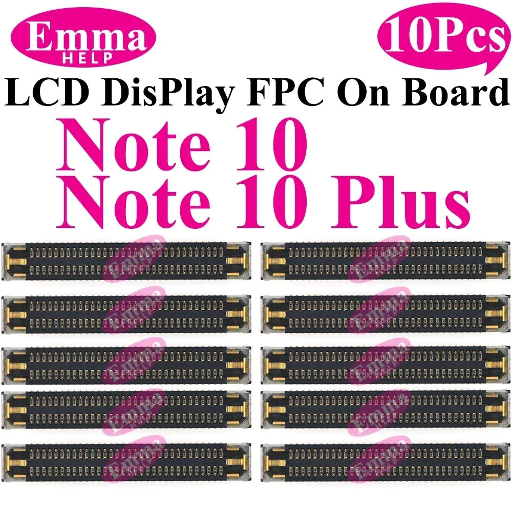 Conector de pantalla a bordo para Samsung S24 Plus S23 Ultra S22 S21 S20 FE Note 20 S10 LiteLCD pantalla FPC en enchufe de placa base, 10 Uds.