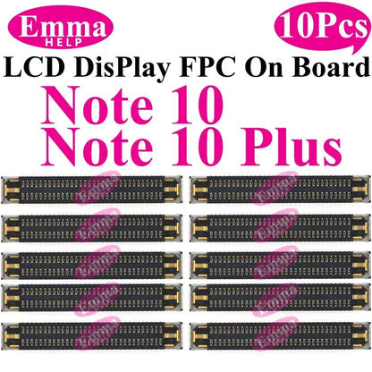 Conector de pantalla a bordo para Samsung S24 Plus S23 Ultra S22 S21 S20 FE Note 20 S10 LiteLCD pantalla FPC en enchufe de placa base, 10 Uds.