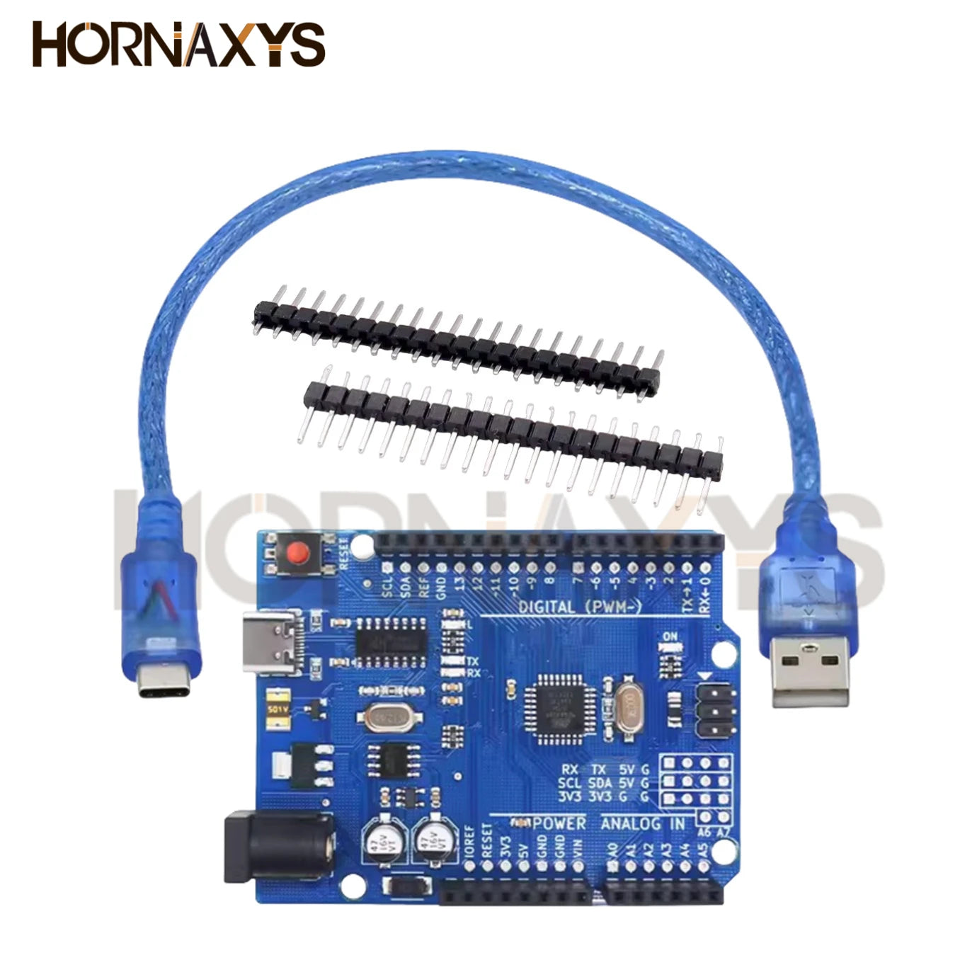 Placa Desarrollo UNO R3 (CH340G, Chip MEGA328P 16MHz) con Cable USB Tipo C/Micro para Arduino (1 Unidad)