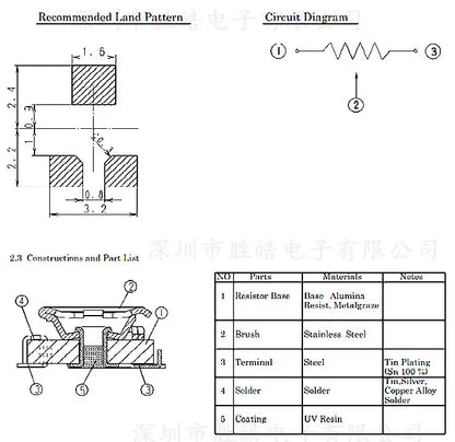 Potenciómetro Trimmer SMD 3x3mm Ajustable (100Ω-1MΩ) - Pack 10 Unidades (Valores Surtidos)