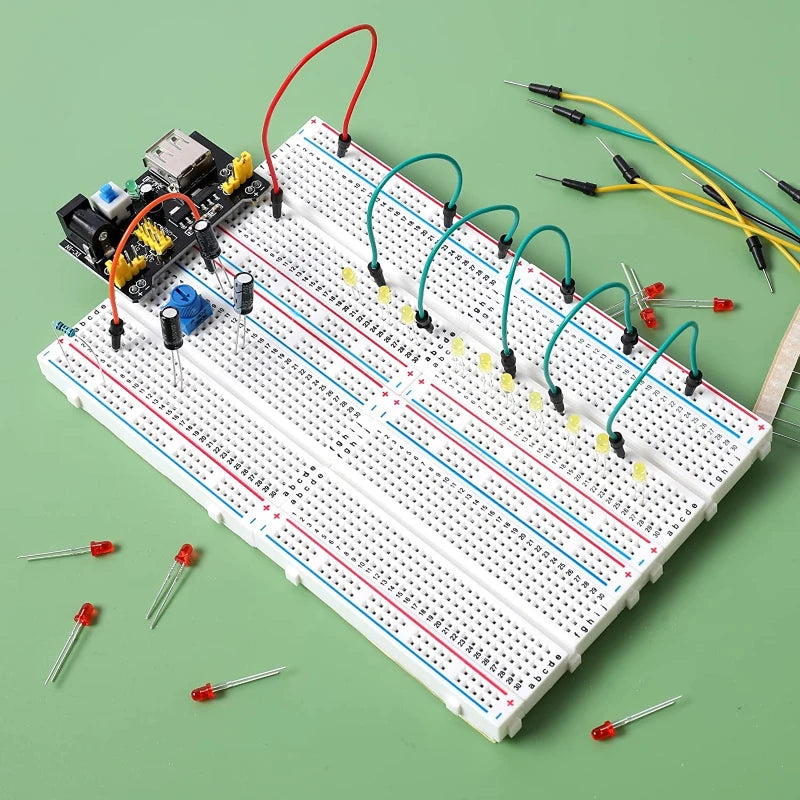 MB-102 MB102 Breadboard 400 830 Point 65 Jumper Wires Solderless PCB Bread Board Test Develop DIY for Arduino Power Module