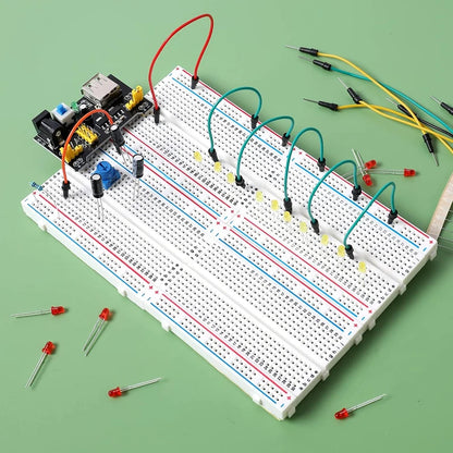 MB-102 MB102 Breadboard 400 830 Point 65 Jumper Wires Solderless PCB Bread Board Test Develop DIY for Arduino Power Module