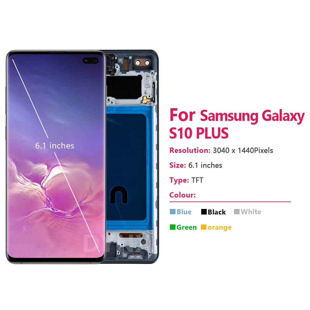 Pantalla S10plus 100% probada para Samsung S10 Plus, pantalla LCD S10 + para G975 Sm-g975f/ds G975u G975w