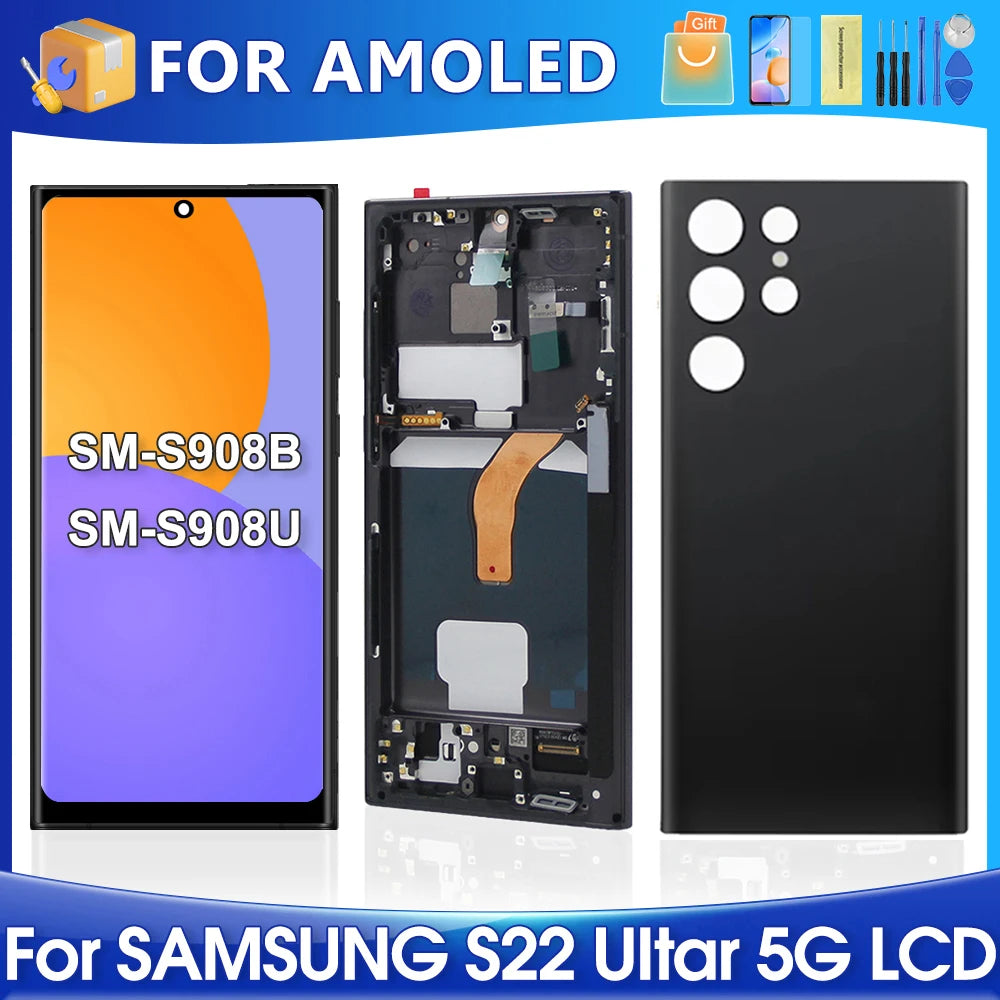 Pantalla AMOLED con Digitalizador Táctil para Samsung Galaxy S22 Ultra (S908/S908B/S908U/S908W/S908E) (Repuesto)