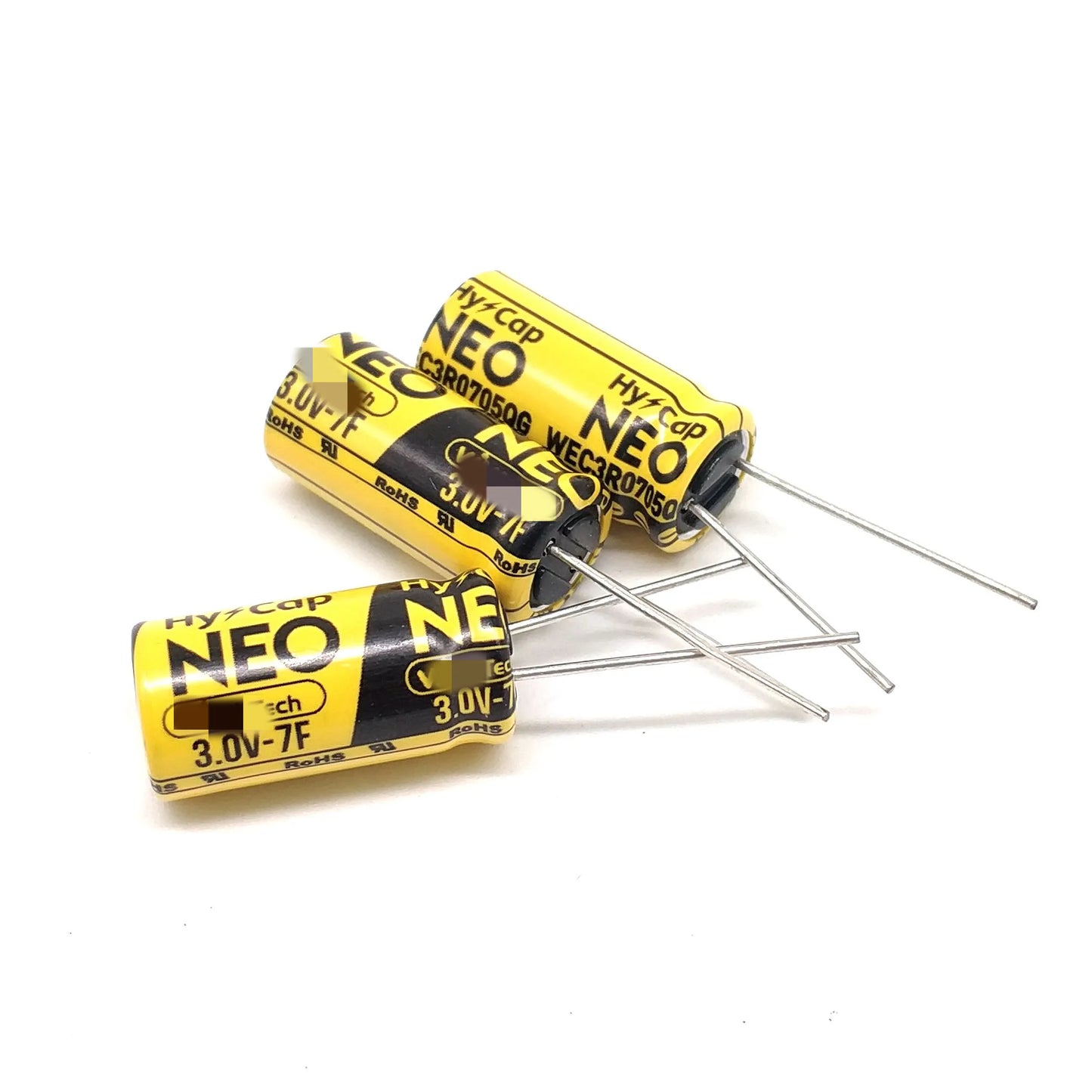 Supercapacitor Farad WEC3R0705QG 7F 3V 10x20mm - Lote 5 Piezas