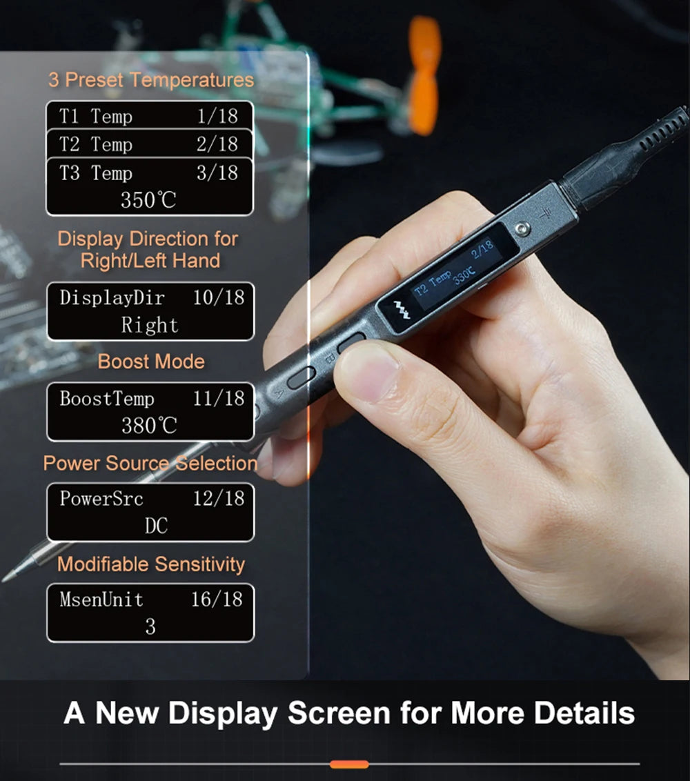 Original TS101 Soldering Iron Electric 65W LCD Temperature Adjustable Programming New TS100 Soldering Iron Upgrade