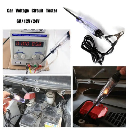 Tester Circuito Voltaje Automotriz (6V/12V/24V) - Pluma Prueba Digital DC Larga con Luz y Display