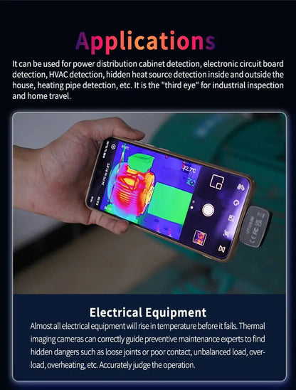 Termógrafo UNI-T UTi260M para Smartphone (Tipo C) - Cámara Térmica Infrarroja Tuberías/Circuitos PCB (No iPhone)