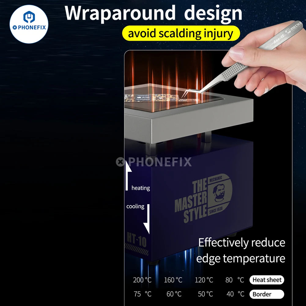 Heating Table MECHANIC HT-10 Smart CNC Constant Temperature Heat Iron Double Digital Display for PCB BGA Preheating Repair Tools