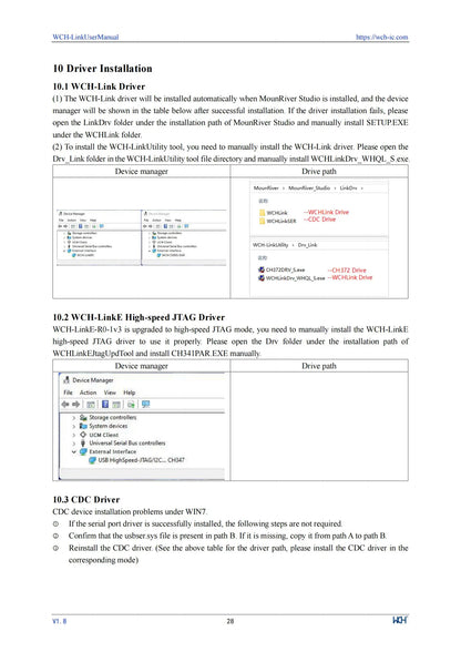 Adaptador Debugger/Descarga Online WCH LinkE (Soporta WCH RISC-V MCU / ARM SWD, USB a Serial)