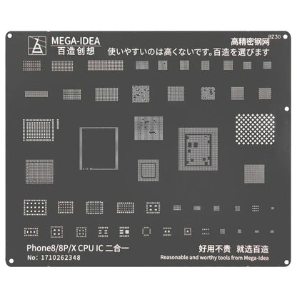 QIANLI MEGA-IDEA Black BGA Reballing Stencil Multifunction Universal Net for iPhone 6-16 Pro Max Planting Tin Steel Mesh tools