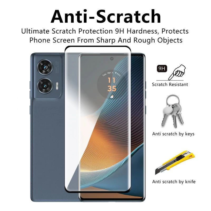 For Motorola Edge 50 Fusion Glass For Motorola Edge 50 Fusion Tempered Glass Full Cover 3D Curved Screen Protector 9H Lens Film