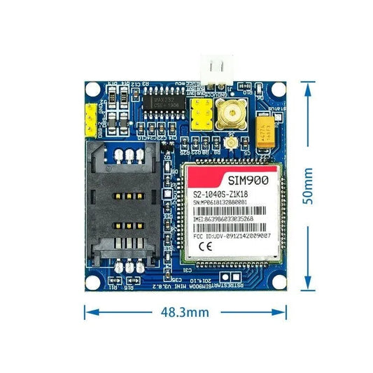 Kit Módulo Extensión Inalámbrica GSM/GPRS SIM900A V4.0 con Antena Probada (1 Unidad)