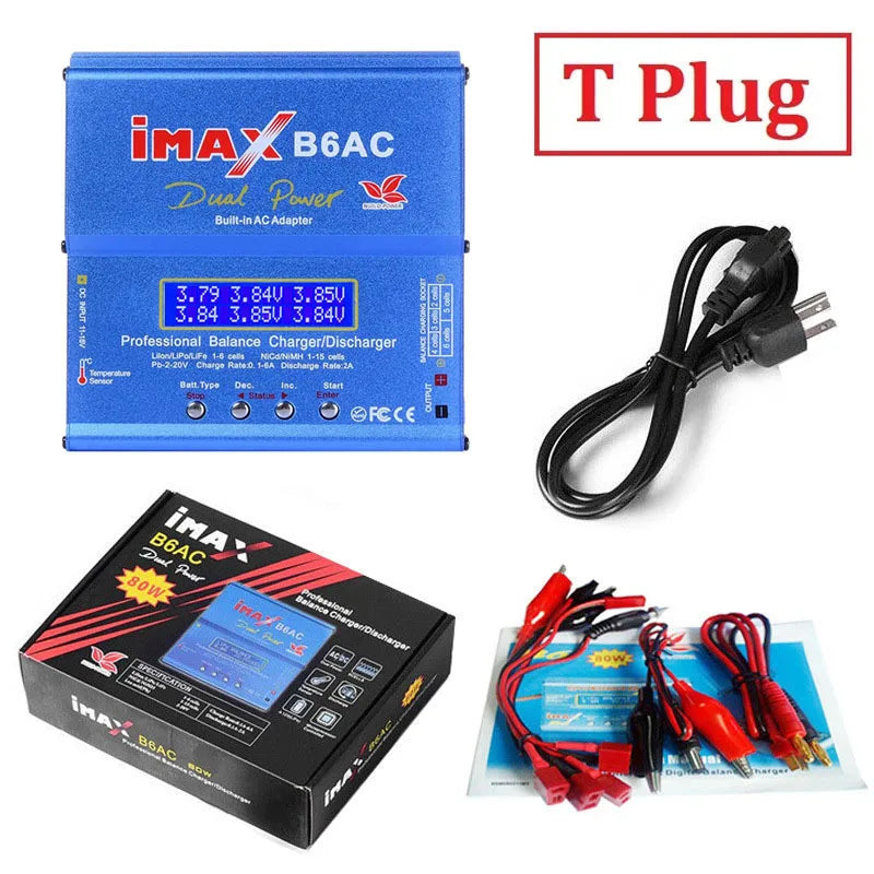 iMAX B6AC 2.0 RC Charger 80W B6AC 6A Battery Charger LiHv Lipo Nimh Li-ion Ni-cd Digital Balance Charger With LCD Digital Screen
