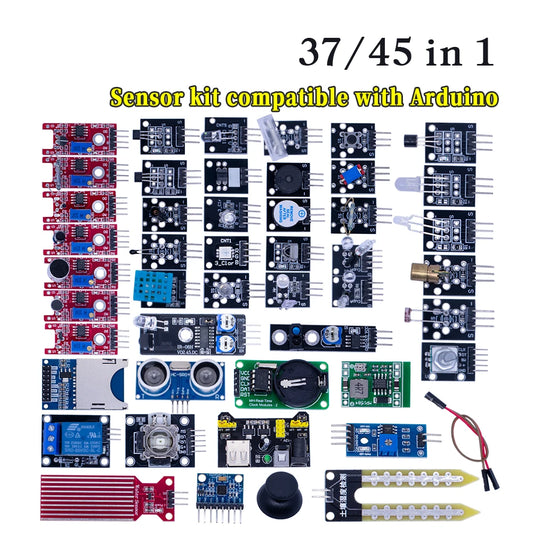 Kit Inicio Módulos Sensores (45 en 1) para Arduino UNO R3/MEGA2560 (Superior a Kit 37 en 1)