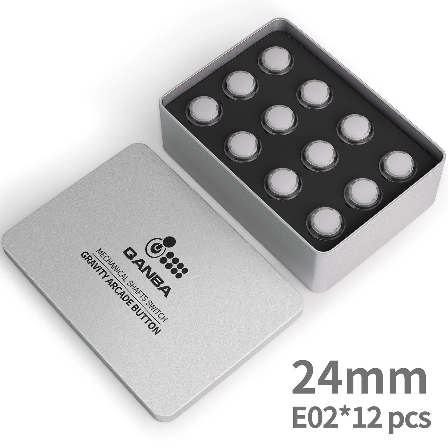 Botón Pulsador Mecánico Silencioso Qanba Gravity KS (24mm/30mm) Snap-in para Arcade (En Caja)