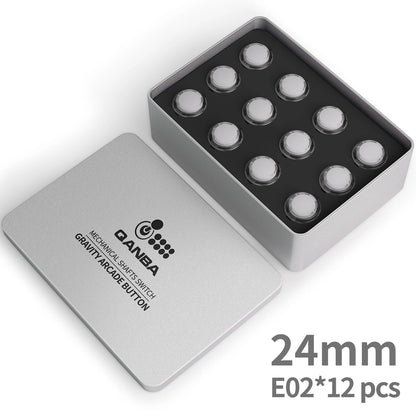 Botón Pulsador Mecánico Silencioso Qanba Gravity KS (24mm/30mm) Snap-in para Arcade (En Caja)