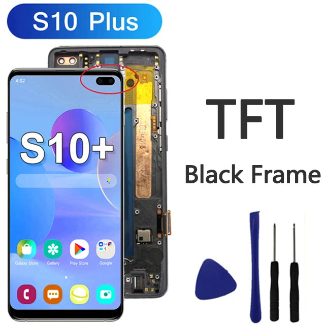 Pantalla LCD Super AMOLED para Samsung Galaxy S10 S10 Puls, montaje de digitalizador con pantalla táctil para Samsung S10 + G973F G975F