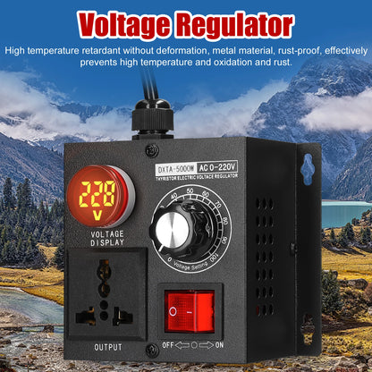 Regulador Voltaje AC 220V 4000W/5000W SCR Dimmer Ajustable Velocidad/Temperatura/Luz