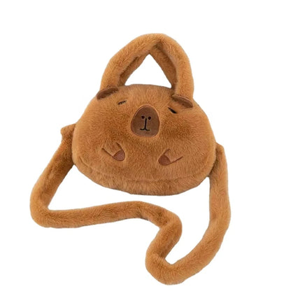 Mochila Peluche Capibara Kawaii Bolso Hombro/Mini Morral Muñeco Peludo Regalo