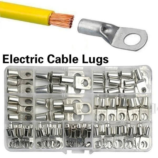 Kit Terminales Anillo Ojal Cobre Estañado (35mm², 60 Terminales) Conectores Cable Desnudo (70/240 Piezas)