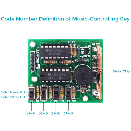Kit DIY Módulo Electrónico Caja Musical 16 Tonos (BOX-16) para Práctica Soldadura Arduino